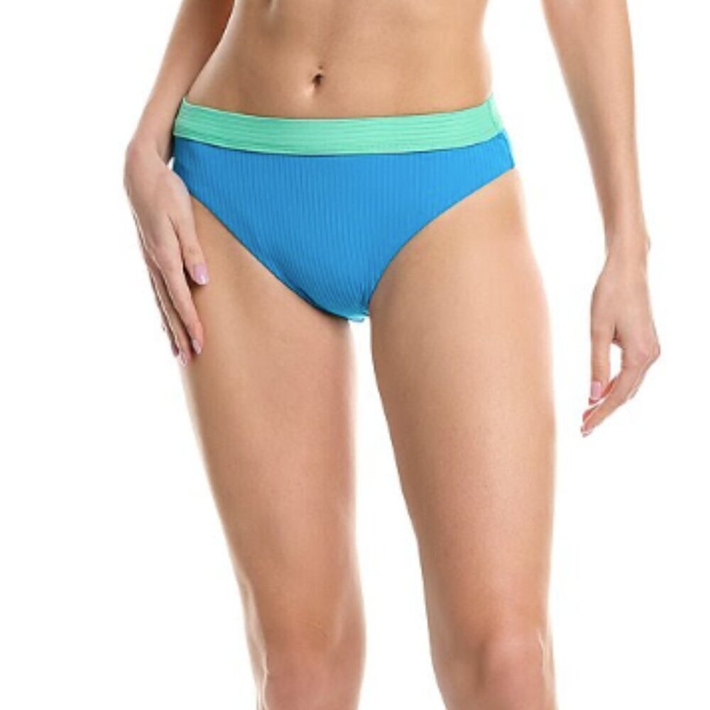 VYB | NWT Allie High Leg Bikini Bottom in Bright Neon Blue/Green Size Medium